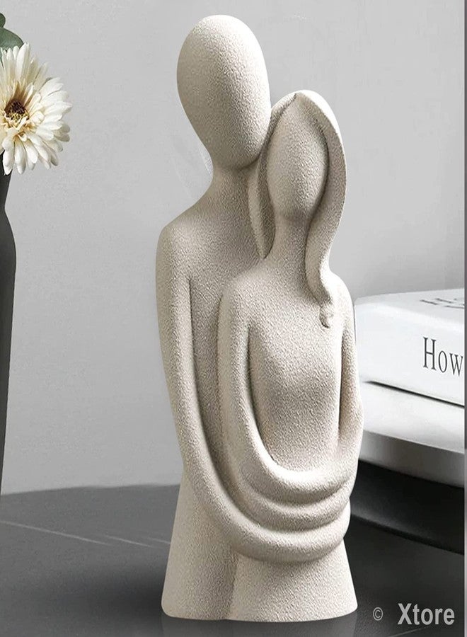 اكستور تمثال زوجين رومانسيين جميلين من إكستوري | ديكور منزلي من السيراميك (عبوة من قطعة واحدة، لون أبيض كريمي) - Image 3